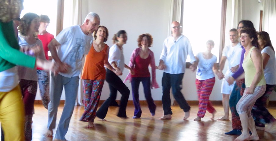 Joyful faces during a Biodanza class